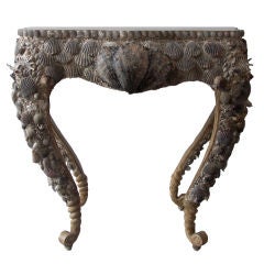 Seashell Encrusted Console Table