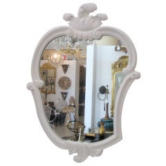 Hollywood Regency White Lacquer Mirror