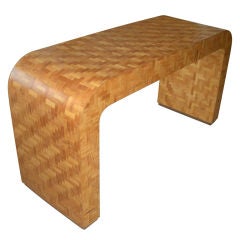 Vintage Bamboo Waterfall Console Table