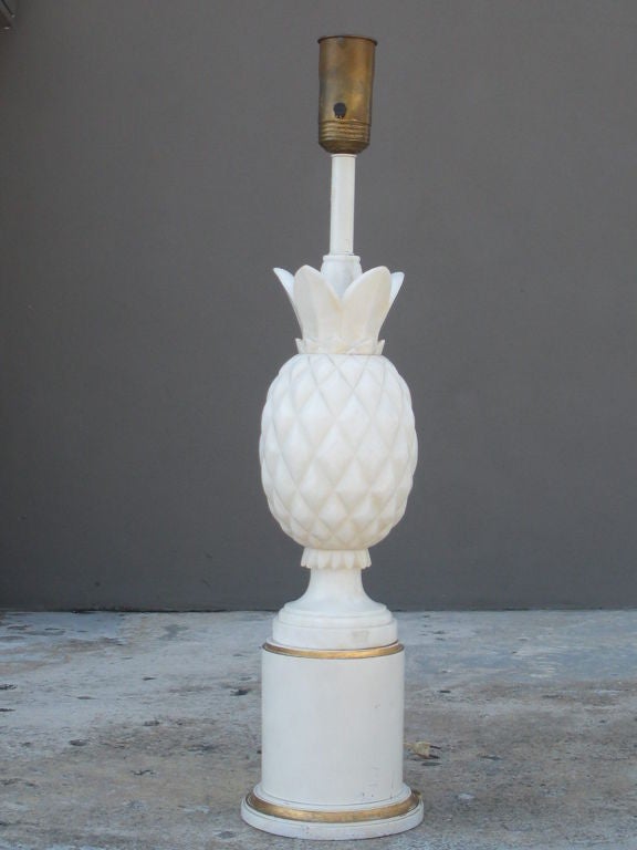 Large Carved Marble Pineapple Lamp 6