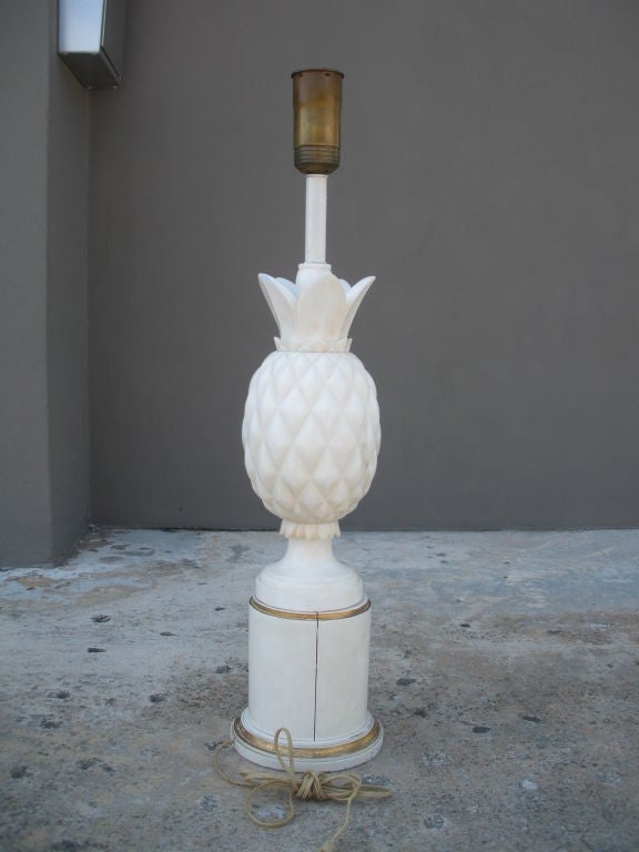 Large Carved Marble Pineapple Lamp 3