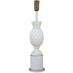Large Carved Marble Pineapple Lamp