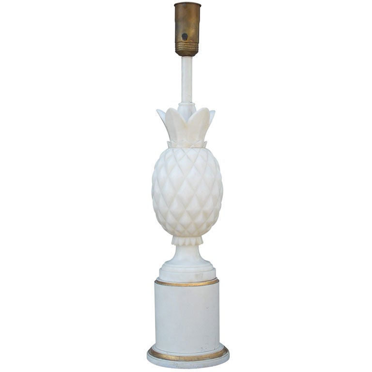 Large Carved Marble Pineapple Lamp at 1stdibs