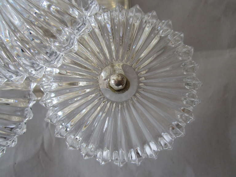 Mid-Century Modern European Glass Flush Mount Light Fixture- Four Available