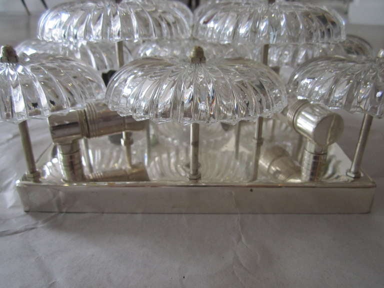 German European Glass Flush Mount Light Fixture- Four Available
