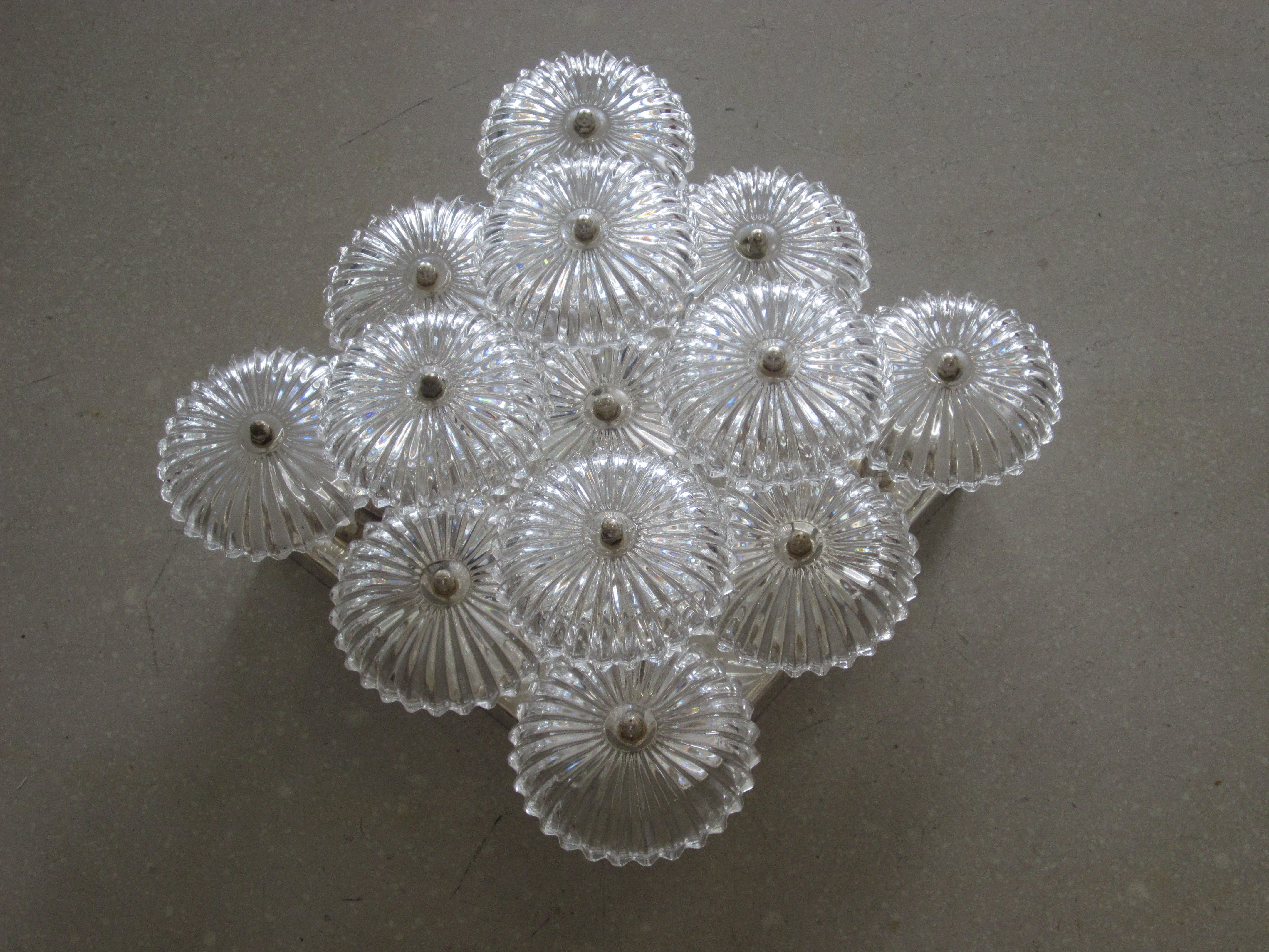 European Glass Flush Mount Light Fixture- Four Available