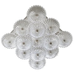 European Glass Flush Mount Light Fixture- Four Available