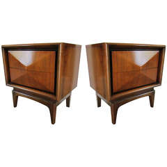 Pair of Mid Century Modern Bedside Tables in the Style of Kagan