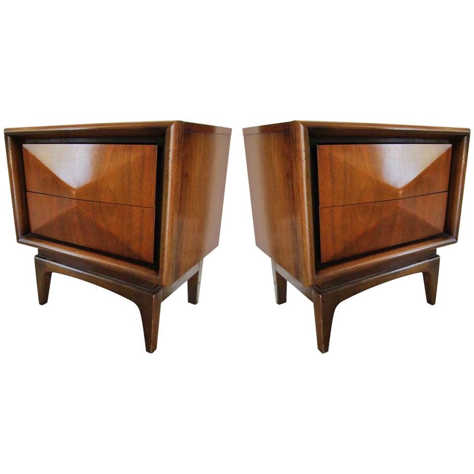 Pair of Mid Century Modern Bedside Tables in the Style of Kagan