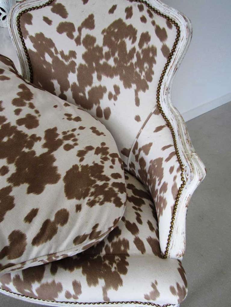 Pair of Bergeres with Cowhide In Excellent Condition In West Palm Beach, FL