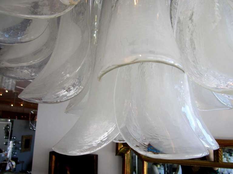 Vintage Clear and White Mazzega Murano Chandelier 3