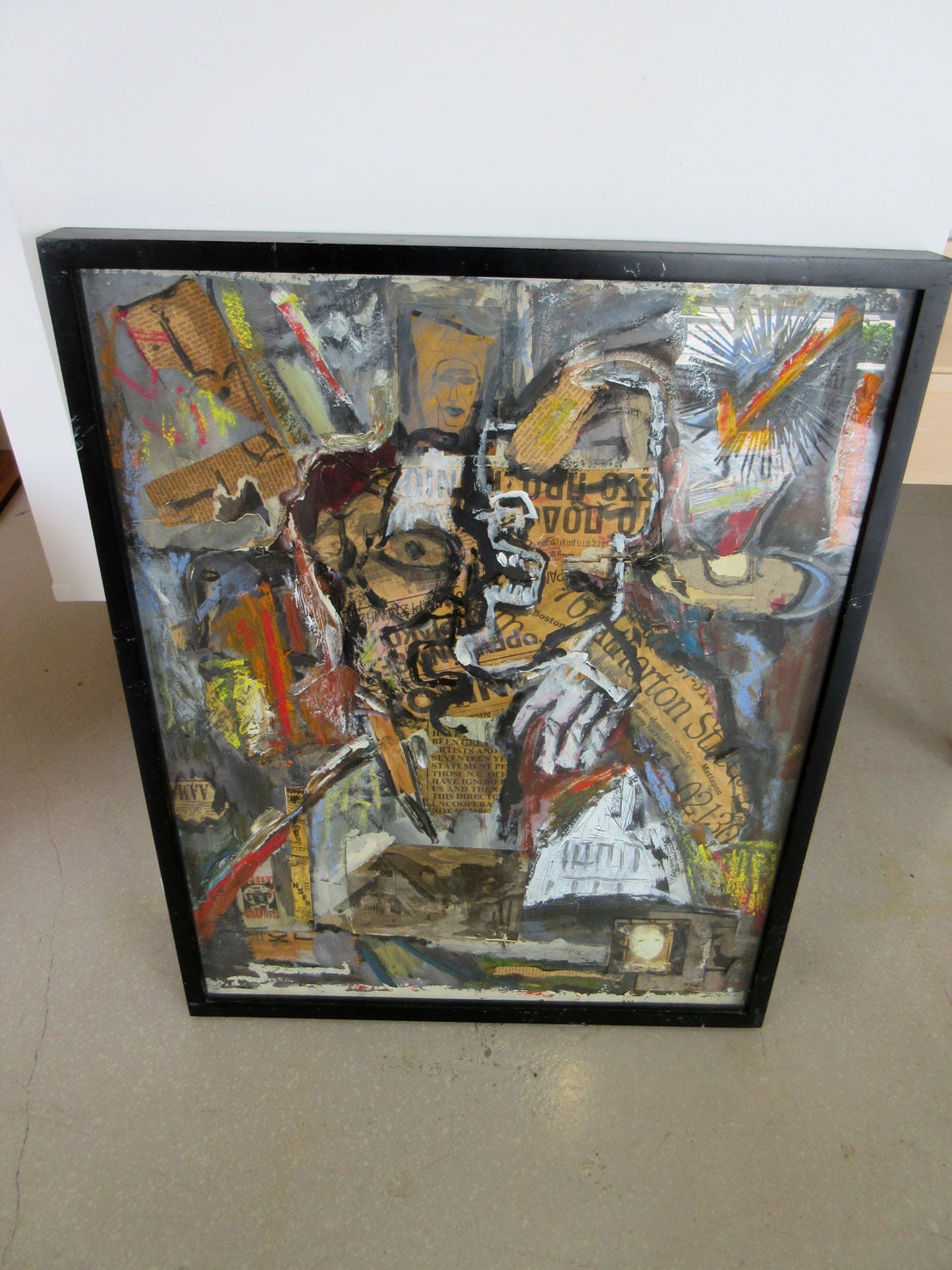 Bold Abstract  Expressionist Collage - Mixed Media In Good Condition In West Palm Beach, FL