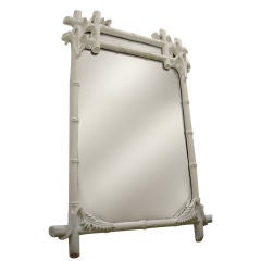 Carved And Painted White Hollywood Regency Mirror