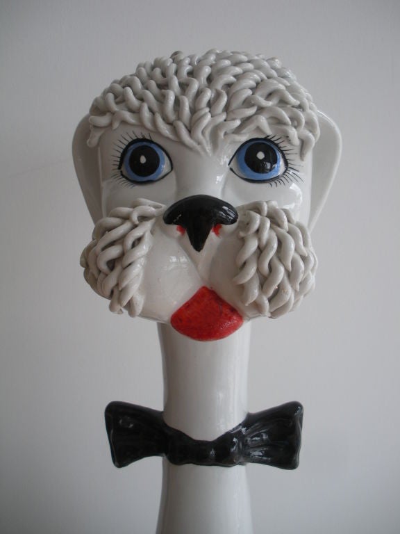 Italian Ceramic Poodle In Excellent Condition In West Palm Beach, FL