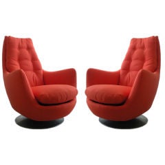 Pair of Milo Baughman for Directional Swivel Chairs