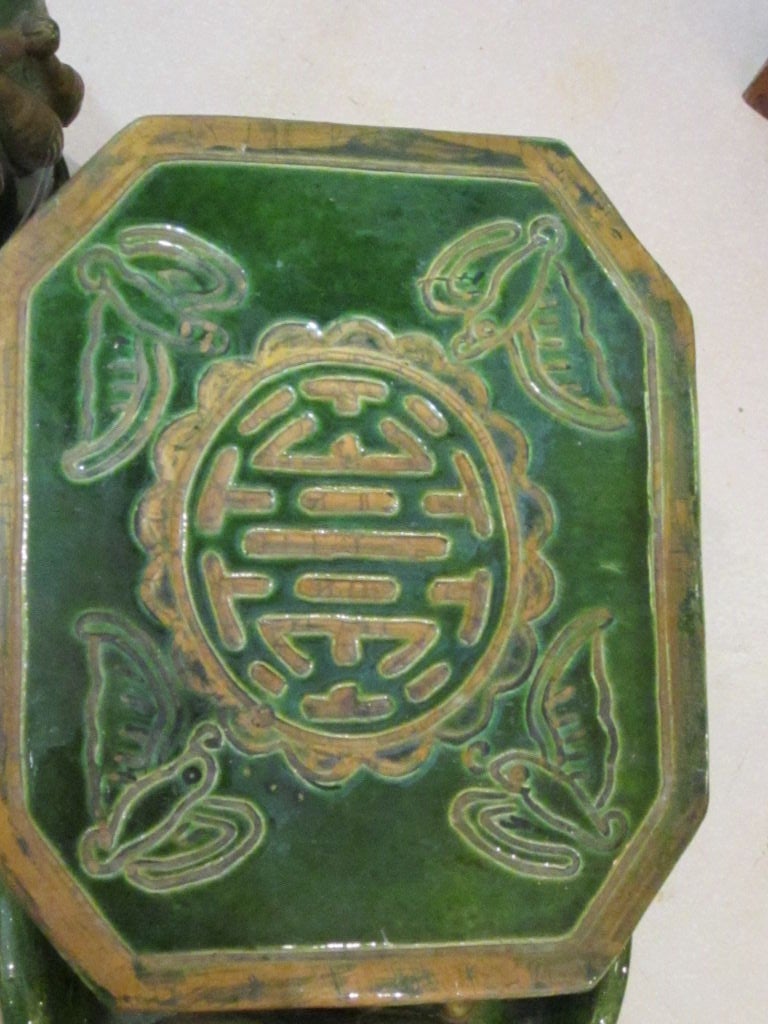 Pair of Glazed Terracotta Elephant Garden Seats 2