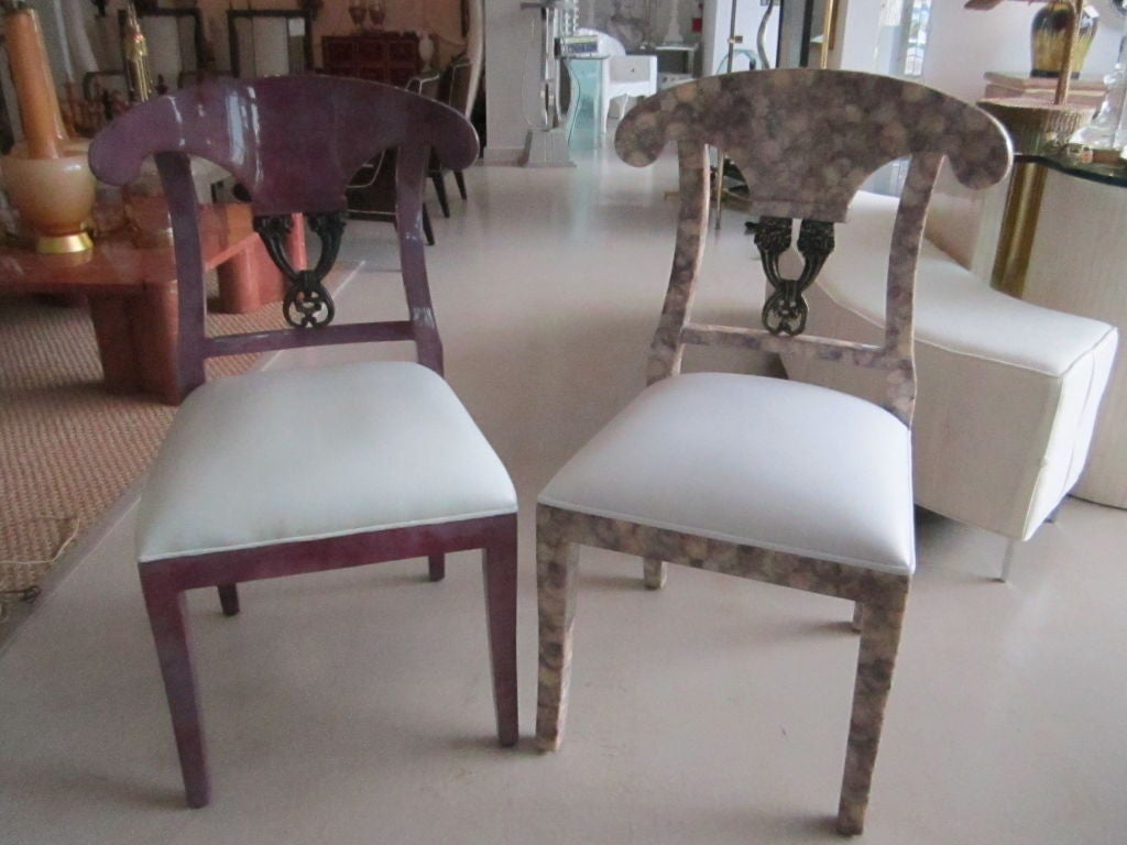 Group of Eight Enrique Garces Goatskin Dining Chairs 5