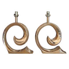 Pair of Brass Pierre Cardin Lamps