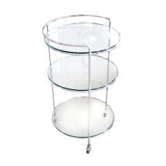 Art Deco Chrome and Glass Cocktail Trolley