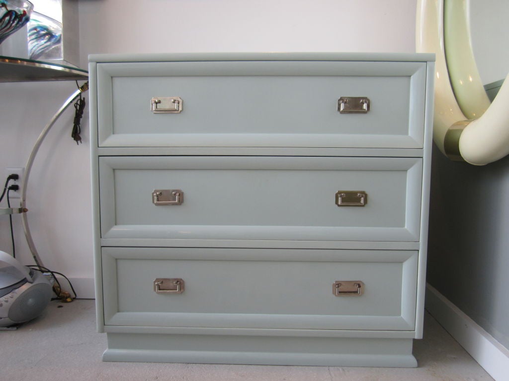Pair of Celadon Green Lacquer Chests