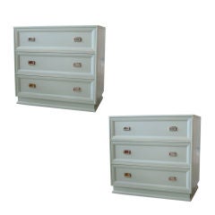 Pair of Celadon Green Lacquer Chests