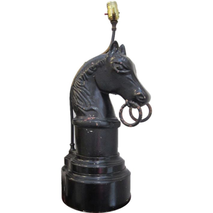 Vintage Iron Horse Head Lamp at 1stDibs