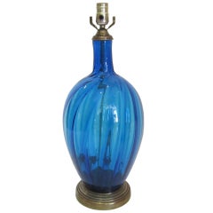 Large Blue Murano Glass Lamp