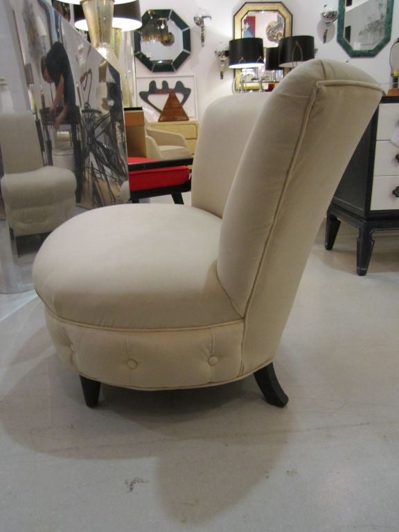 Mid-20th Century Pair of Art Deco Slipper Chairs