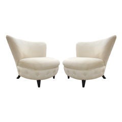 Pair of Art Deco Slipper Chairs