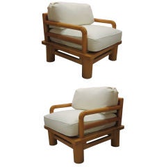 Rare Pair of Karl Springer Dowel Chairs