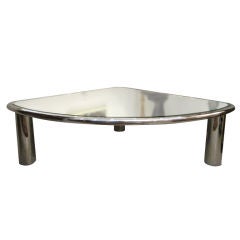 Triangular Chrome and Mirror Cassina Table