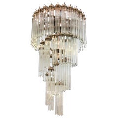 Vintage Lightolier Glass Rod Chandelier