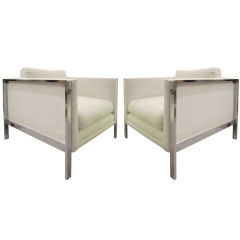 Pair of Milo Baughman Cube Chairs