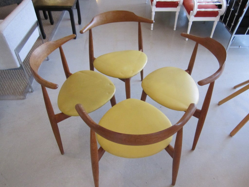 Set of Four Hans Wegner - Fritz Hansen Three Legged Chairs 2