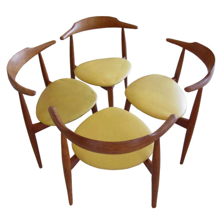 Set of Four Hans Wegner - Fritz Hansen Three Legged Chairs