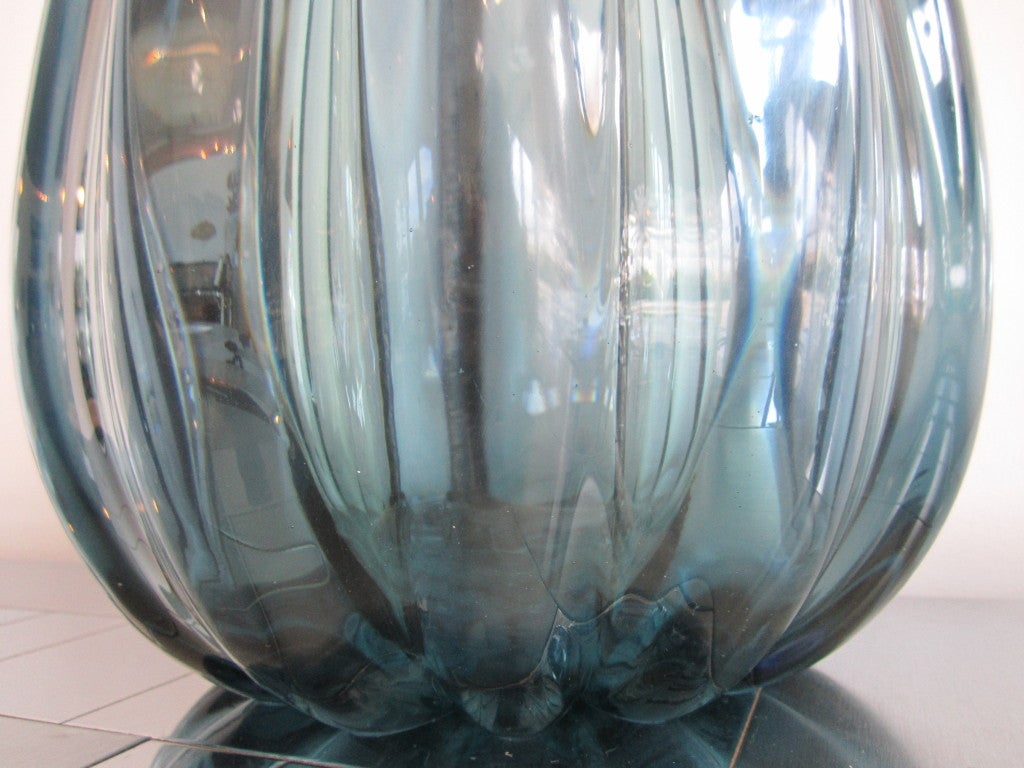 Mid-20th Century Large Blue Murano Glass Teardrop Lamp