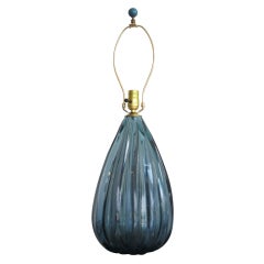 Large Blue Murano Glass Teardrop Lamp