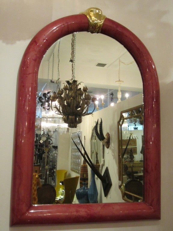 Monumental Goatskin Mirror by Enrique Garcel