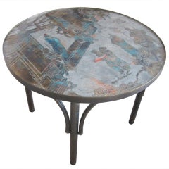 Small Circular Laverne End Table - Signed