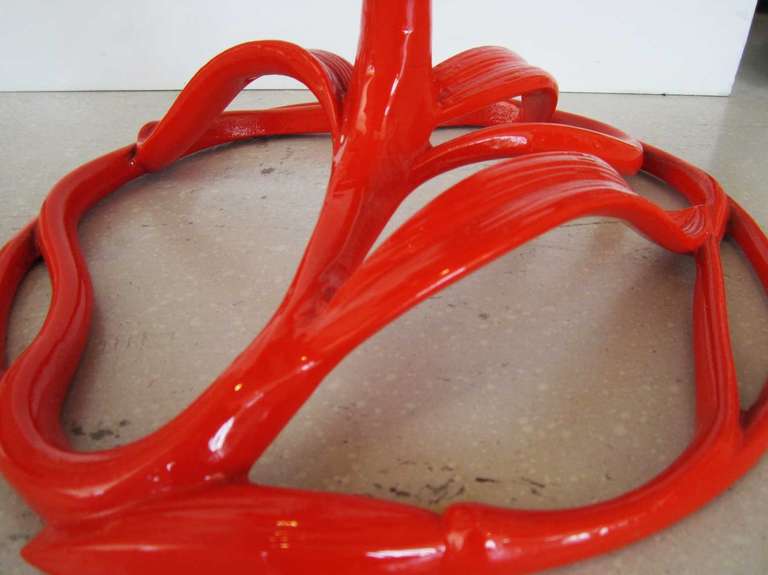 Pair of Orange Arthur Court Flower Side Tables 3