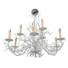 White Faux Coral Chandelier