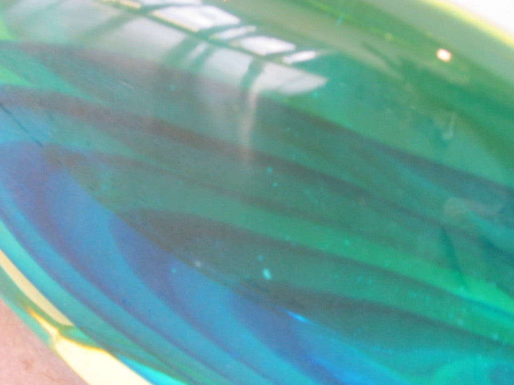 Blown Glass Large Blue Murano Glass Fish