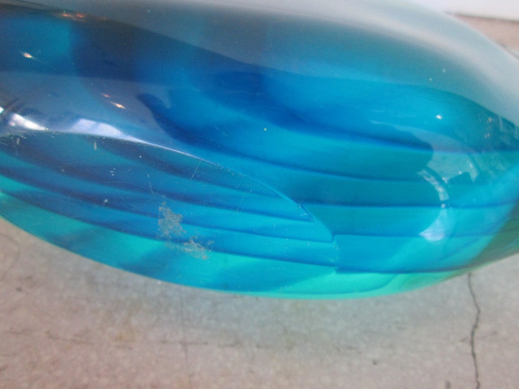 Large Blue Murano Glass Fish 2