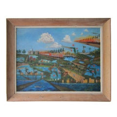 Vintage Old Florida Folk Art Painting