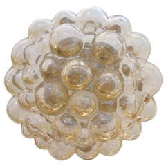 Amber Glass Bubble Flushmount Light Fixture