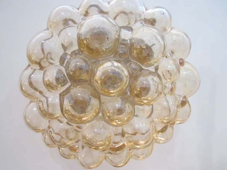 Amber Glass Bubble Flushmount Light Fixture 2