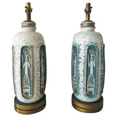 Pair of Ceramic Tye of California Lamps
