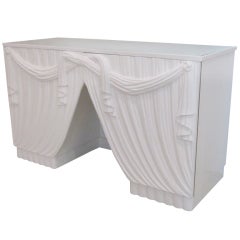 White Lacquer "Drapery" Vanity - Console