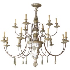 Silver Gilt Wood and Iron Chandelier