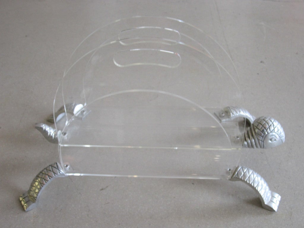 Lucite Turtle Magazine Rack For Sale 3